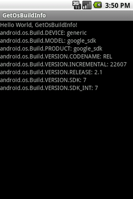 Get Android OS info from android.os.Build
