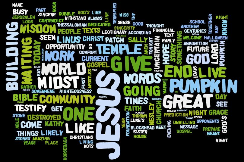 Not A Shouting Church This Sunday's Wordle