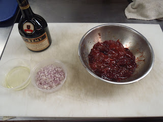 Mise en place for browning the livers