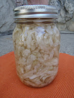 A jar of home-cured sauerkraut