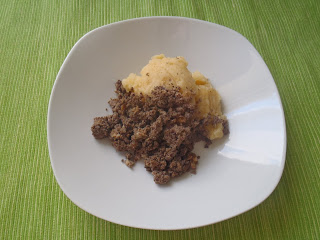The finished plate: haggis and clapshot