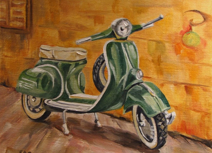 PaintedPlums: Daily Painting, "Vespa 4"