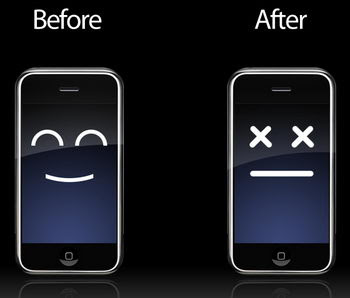 Before and after the latest iPhone update