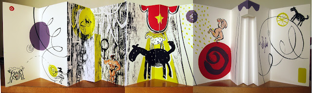 livre d'artiste en sérigraphie de Brigitte Rio- cirque