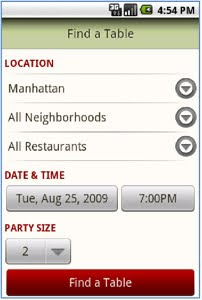 Open Table App for Android