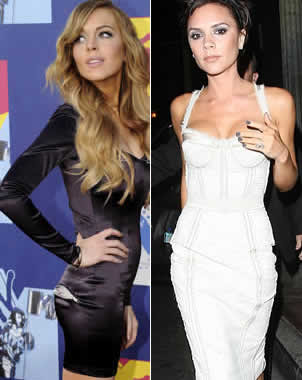 Lindsay Lohan y Victoria Beckham alarman por su extrema delgadéz