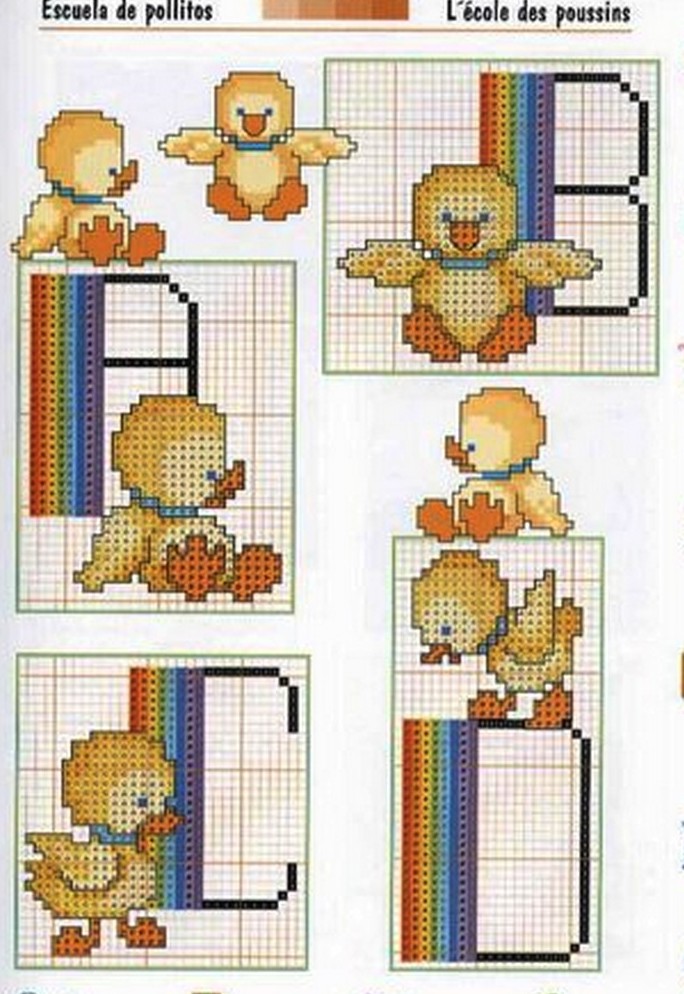 ♥Meus Gráficos De Ponto Cruz♥: Patinhos e Alfabetos para Enxoval do Bebê