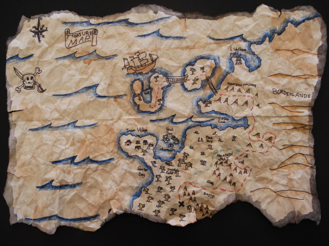 Tea Stained Treasure Map A Faithful Attempt: Pirate Treasure Maps