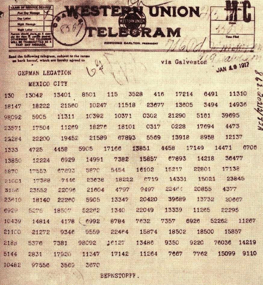 the zimmerman telegram January 19, 1917 zimmermann telegram, proposing alliance between mexico, japan, and germany against the us, is sent to german ambassador to us february 3, 1917 formal diplomatic relations between the us and germany end wilson was aware of the zimmermann telegram. the zimmerman telegram January 19, 1917 zimmermann telegram, proposing alliance between mexico, japan, and germany against the us, is sent to german ambassador to us february 3, 1917 formal diplomatic relations between the us and germany end wilson was aware of the zimmermann telegram.