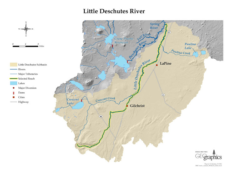 Map of The Little Deshutes River: