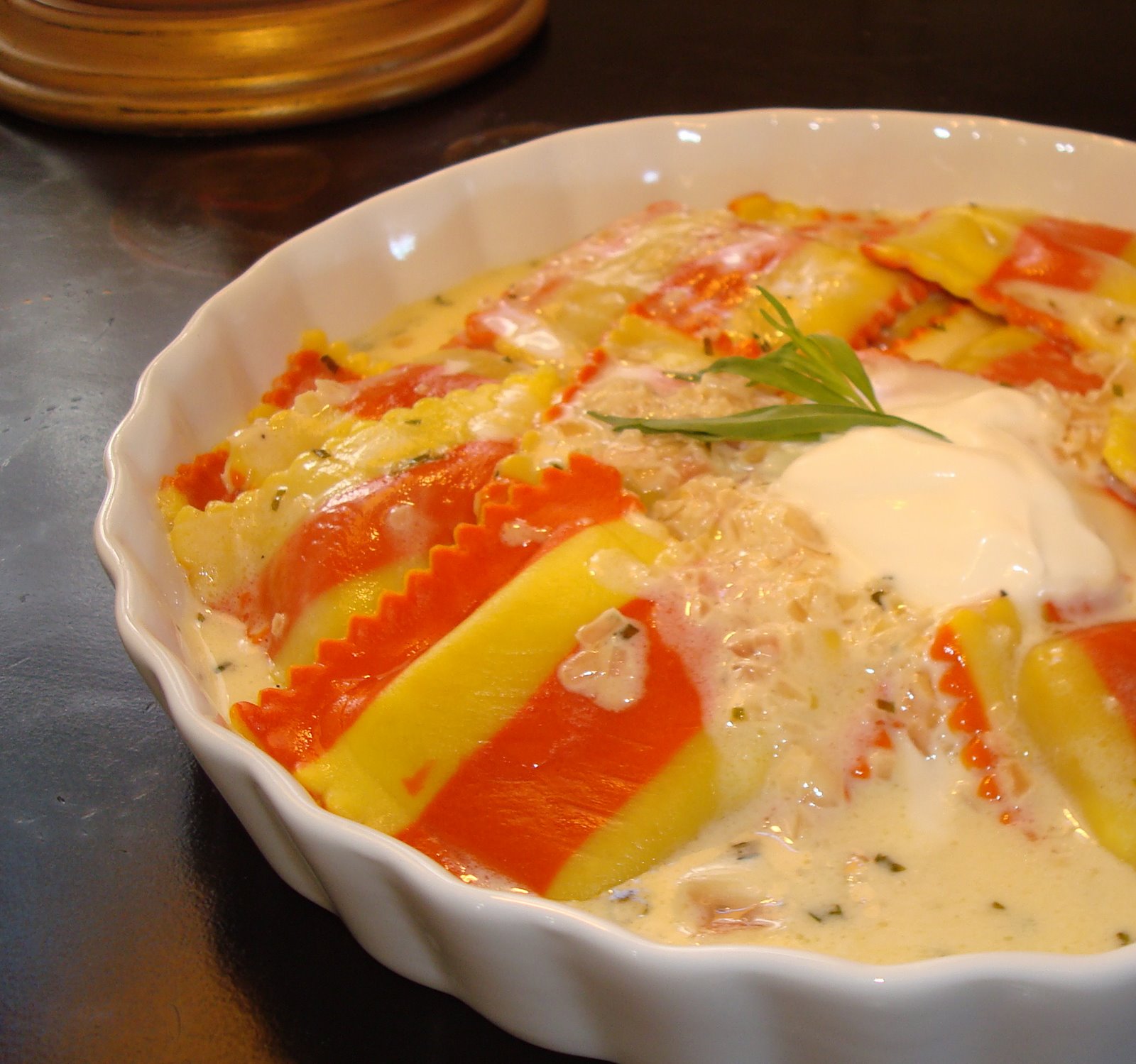 Crab & Lobster Ravioli, Tarragon Lemon Cream Taste With The Eyes