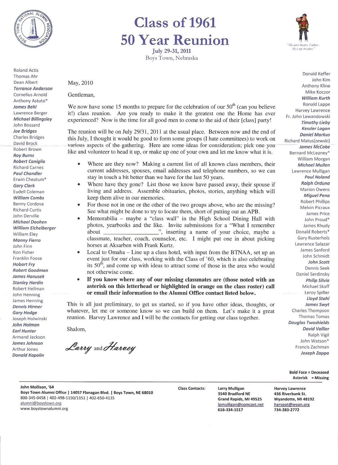 High school reunion announcement picture