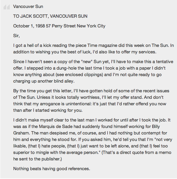 cover letter for newspaper job