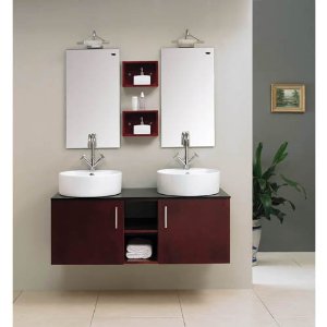 Bathroom Double Sink Vanity on Bathroom Double Vanity Sink Basin Cabinet Set Sink Wall Mounted
