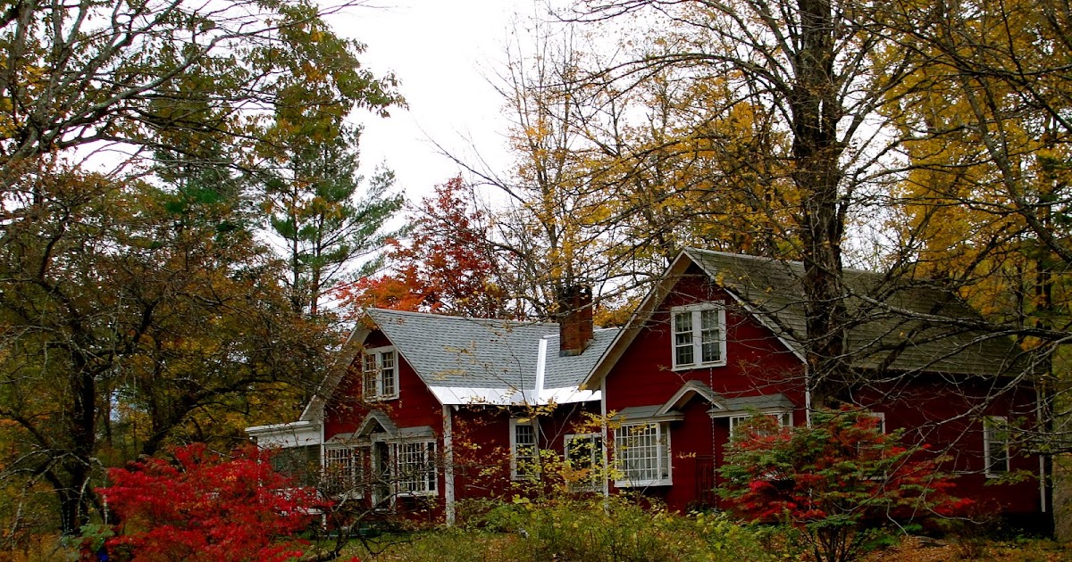 Brattleboro red house in autumn