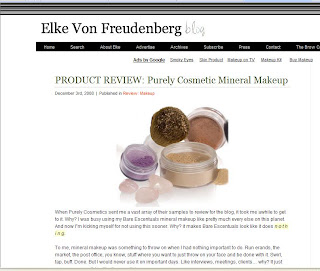 Purely Cosmetics review by Elke Von Freudenberg