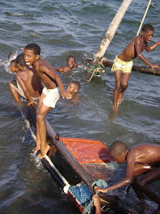 boys playing on lamu seafront