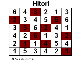 Hitori: H1 Solution