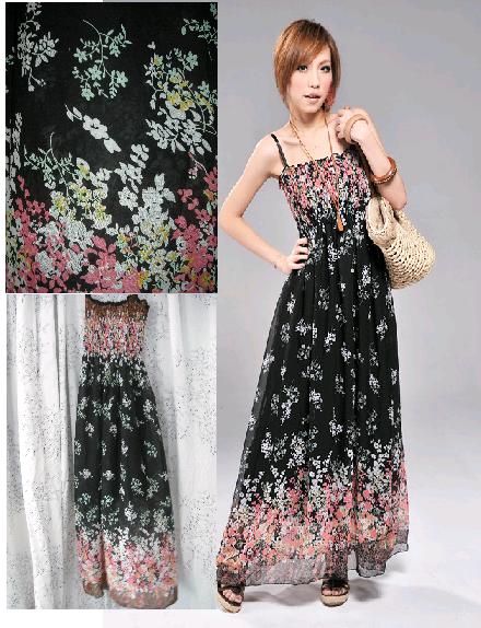 BOHEMIAN MAXI TUBE DRESS (BLACK) - RM 44.00