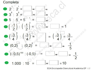 EJERCICIOS DE POTENCIA ejercicios de potencia: