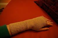 fingerless glove action shot