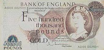 Bank of Eglang, 500000 pounds