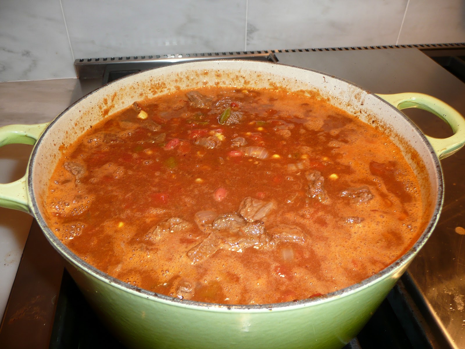 Patti Cakes Bakes Chunky Cowboy Chili with Cornmeal Cheddar Scones