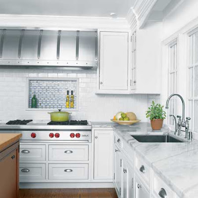 Marble Kitchen Accessories on White And Gray Marble Kitchen Via Willow Decor