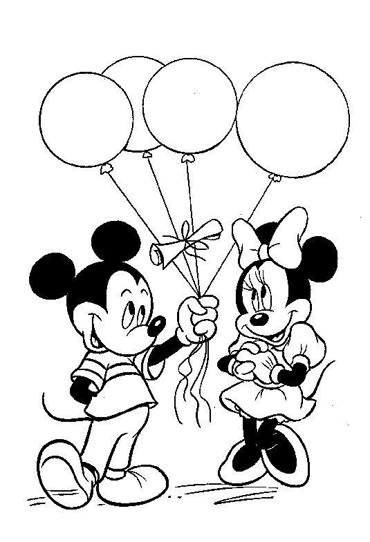 Minnie y Mickey para colorear - Imagui