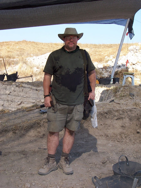 Trey at his square on dig site