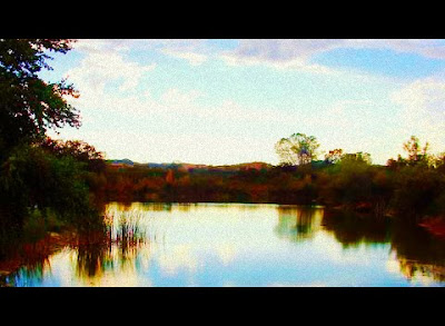 Sunset at a man made lake