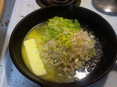 Butter, celery and onions