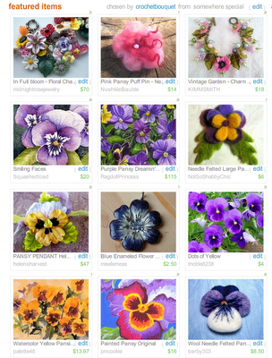 etsy treasury pansy flower