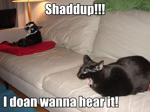 I doan wanna hear it!