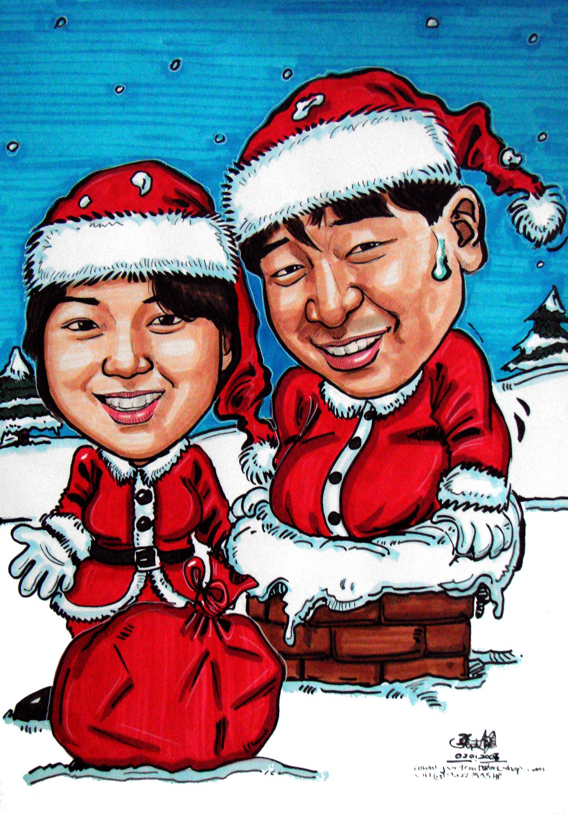 [caricatures_couple_Christmas_Santa_Claus.JPG]