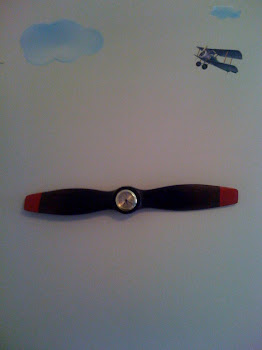 Asher's propeller clock he made it start ticking again