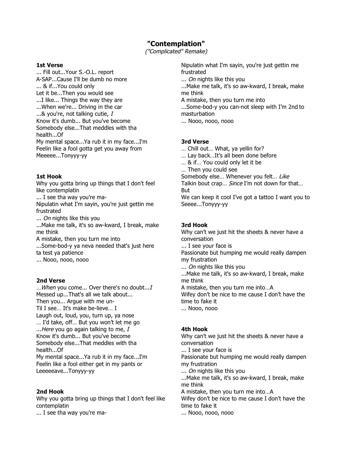 Complicated Avril Lyrics