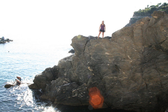 Molly trying to get the courage to JUMP!