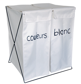 double laundry sorter - couleurs and blanc