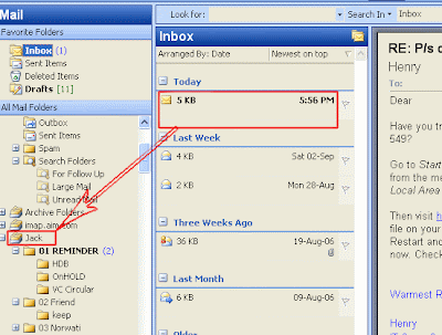 Move email to personal folder