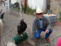Eagle and Mike up at Pinos Altos (Huge bird but very polite)