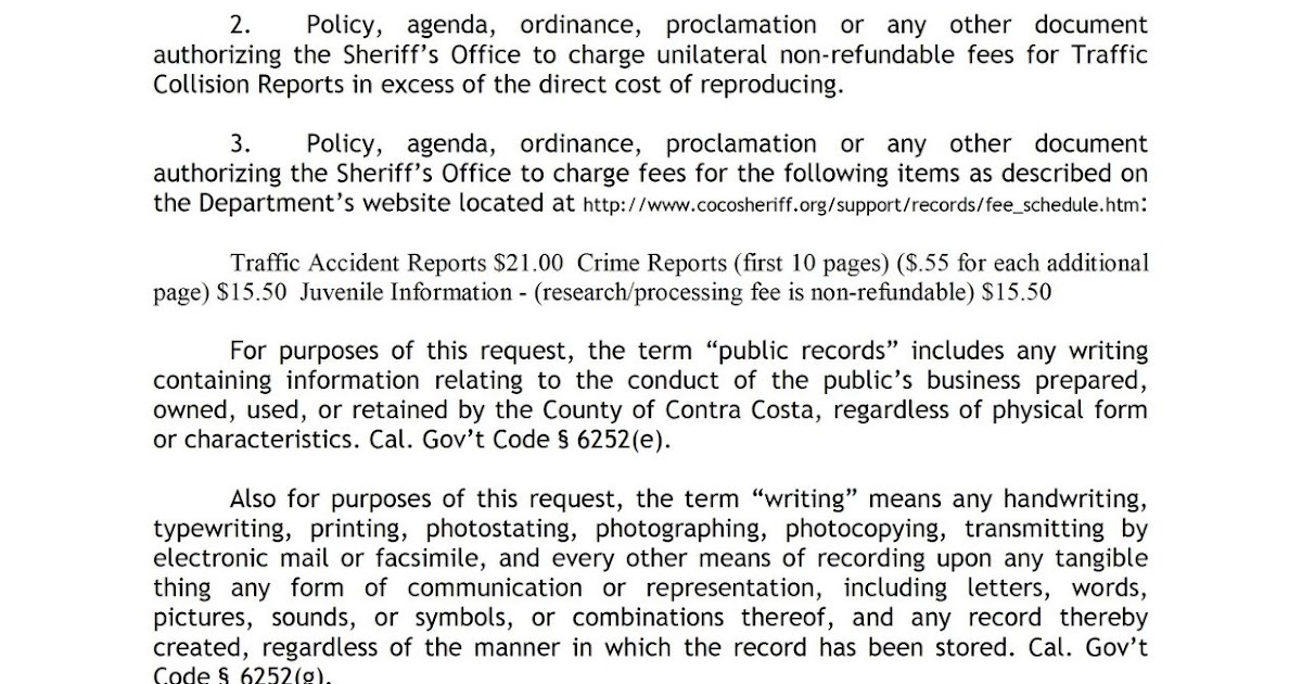 Tales of Obtaining Public Records Contra Costa County Sheriff's Office
