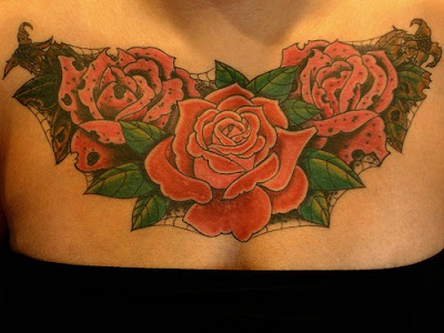 Flower Tattoo Designs On Chest Girls