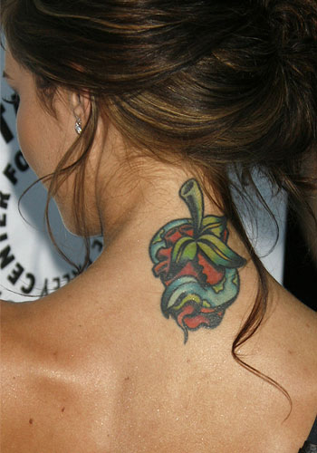 audrina patridge tattoo on their back neck with unique rose tattoo designs