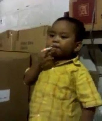 indonesian baby smoking Looking at the chubby cheeks and a fat body like 
