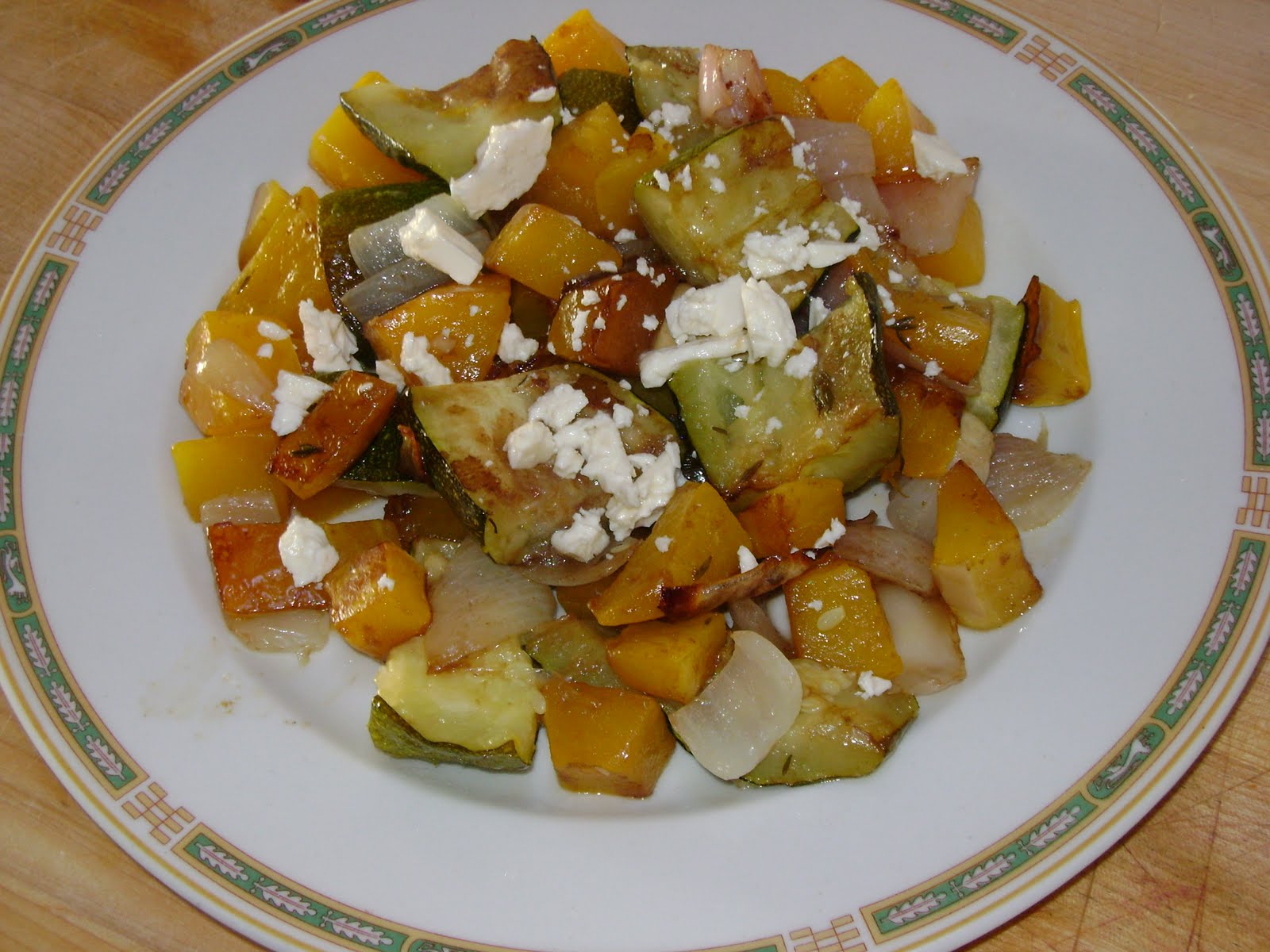Roasted Butternut Squash, Zucchini and Red Onions with Thyme
