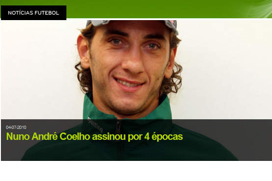 Visão de Mercado Nuno André Coelho é o 5º reforço do Sporting (oficial)