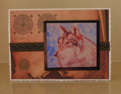 greetings card with wolf
