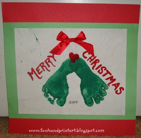Footprint mistletoe christmas craft