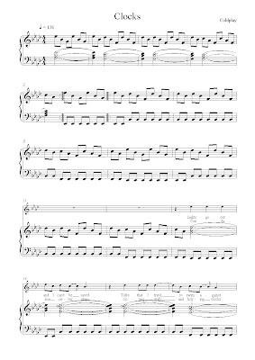 alternative sheet music clocks coldplay clocks piano sheet music
